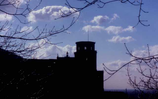 castle in silhouette